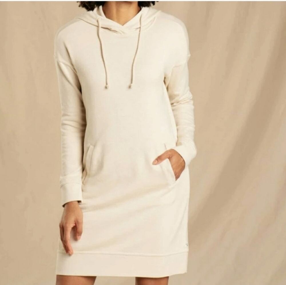 Toad & Co Follow Through Hooded Dress Cream Size Medium